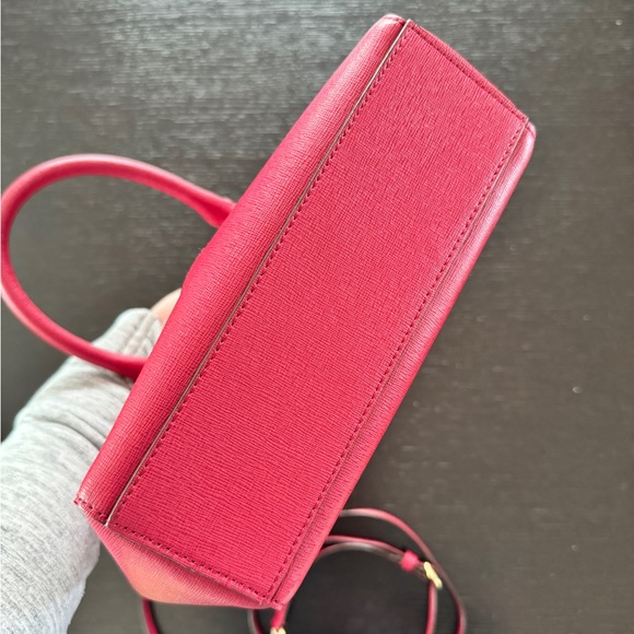 Coach Small Satchel in cherry red - Picture 5 of 9